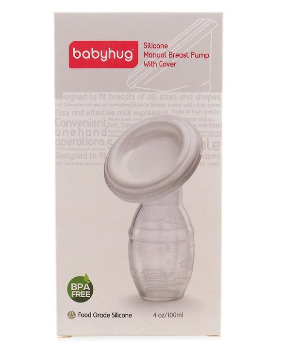 Babyhug Premium Silicone Manual Breast Pump - White