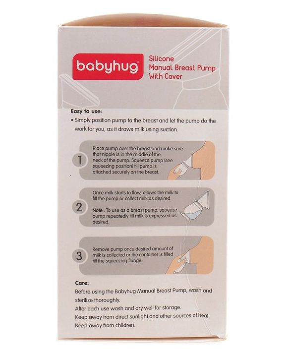Babyhug Premium Silicone Manual Breast Pump - White