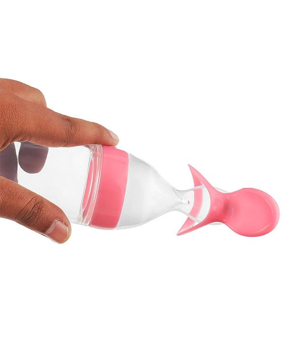 Babyhug Squeezy Silicone Food Feeder- Pink