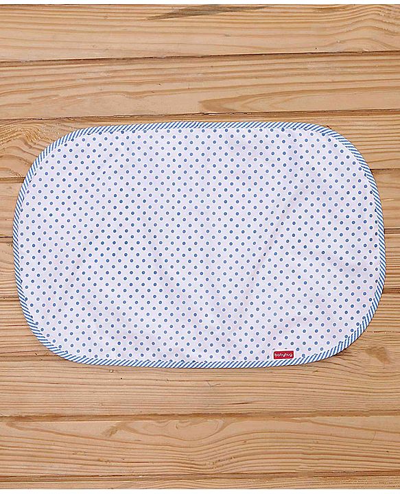 Babyhug Premium Baby Nest 3 Piece Gadda Set Polka Dots Print - Light Blue