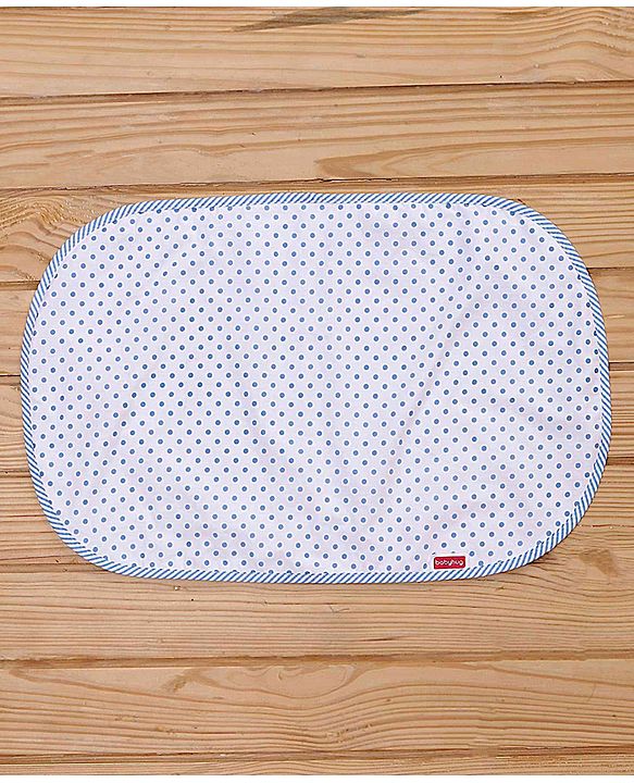 Babyhug Premium Baby Nest 3 Piece Gadda Set Polka Dots Print - Light Blue
