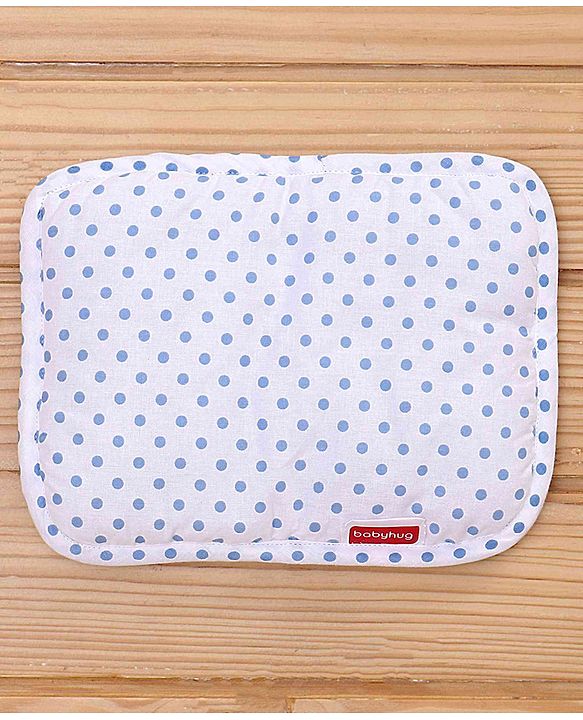 Babyhug Premium Baby Nest 3 Piece Gadda Set Polka Dots Print - Light Blue