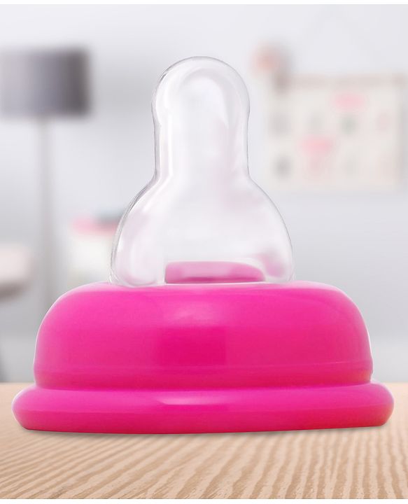 Babyhug Stainless Steel Feeding Bottle with Twin Handles, Pink 150ml| Anti-Colic Nipple| BPA-Free| Rust Free| SS 304 Grade| New Born & Toddlers| Microwave Safe| Leak resistant