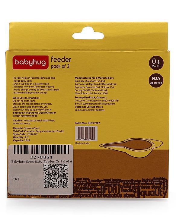 Babyhug Baby Stainless Steel Feeders Pack of 2 - 20 ml Each