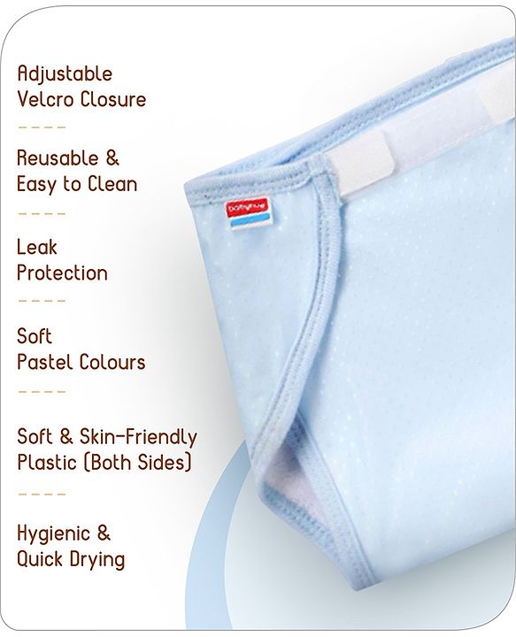 Babyhug Waterproof Nappy Small Size Set of 3 - Yellow Pink Blue