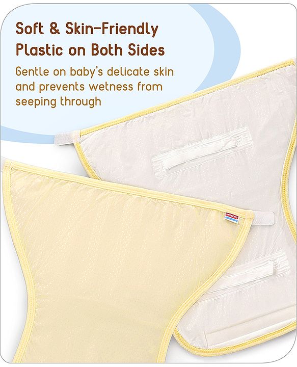 Babyhug Waterproof Nappy Small Size Set of 3 - Yellow Pink Blue