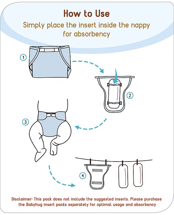 Babyhug Waterproof Nappy Small Size Set of 3 - Yellow Pink Blue