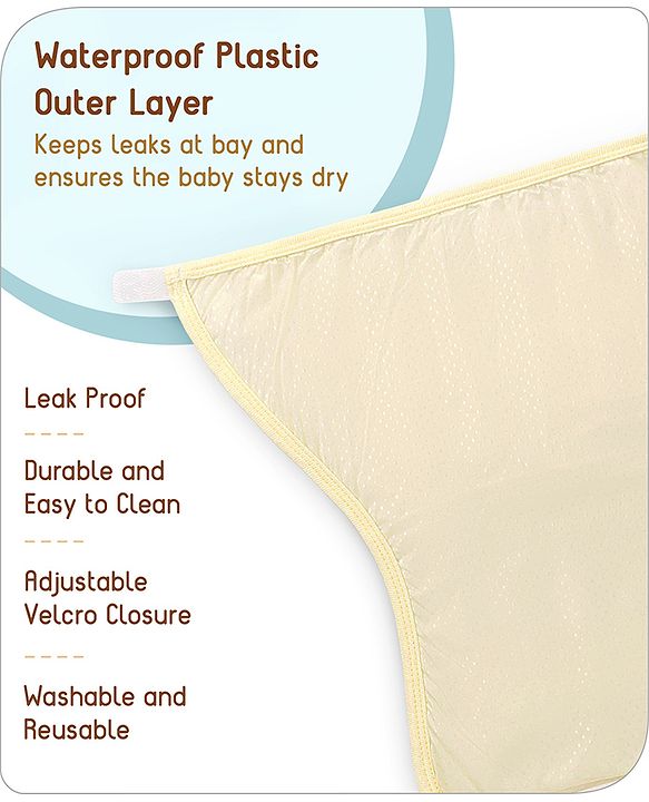 Babyhug Waterproof Nappy Small  Size Set of 3 - Yellow Pink Blue