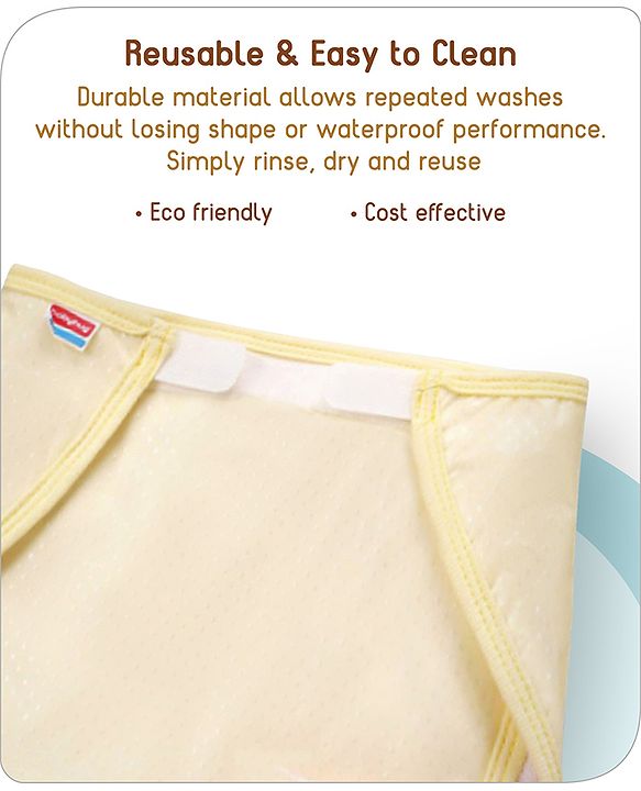 Babyhug Waterproof Nappy Small  Size Set of 3 - Yellow Pink Blue