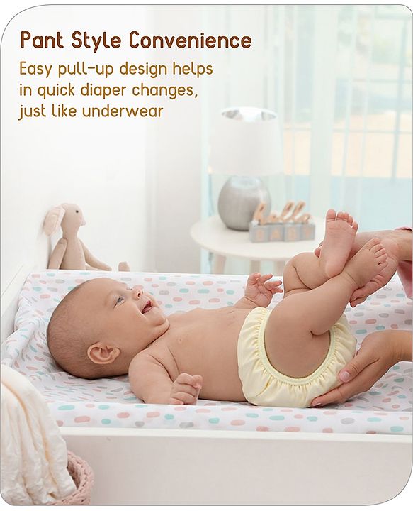 Babyhug Waterproof Nappy With Elastic Small Set of 3 - Pink Blue Yellow