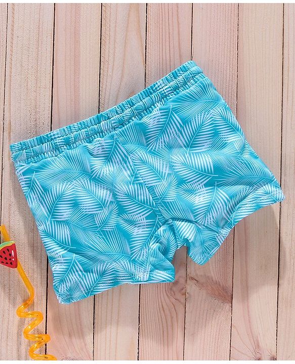 Babyhug Swimming Trunks Swan Print - Blue