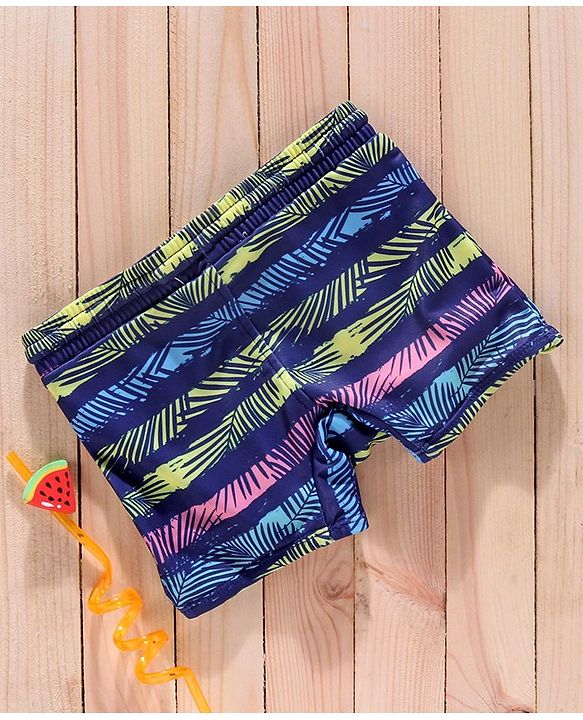 Babyhug Swimming Trunks Swan Print - Multicolor
