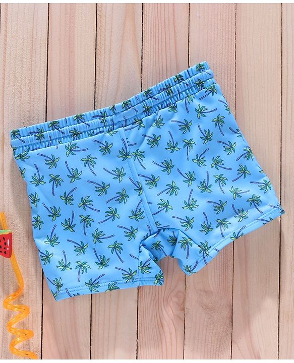 Babyhug Swimming Trunks Palm Tree Print - Blue
