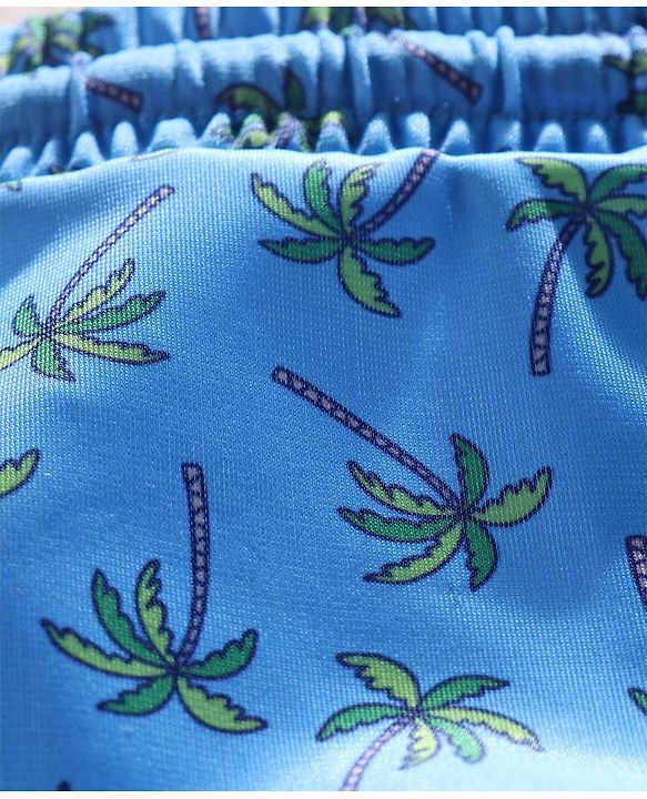 Babyhug Swimming Trunks Palm Tree Print - Blue