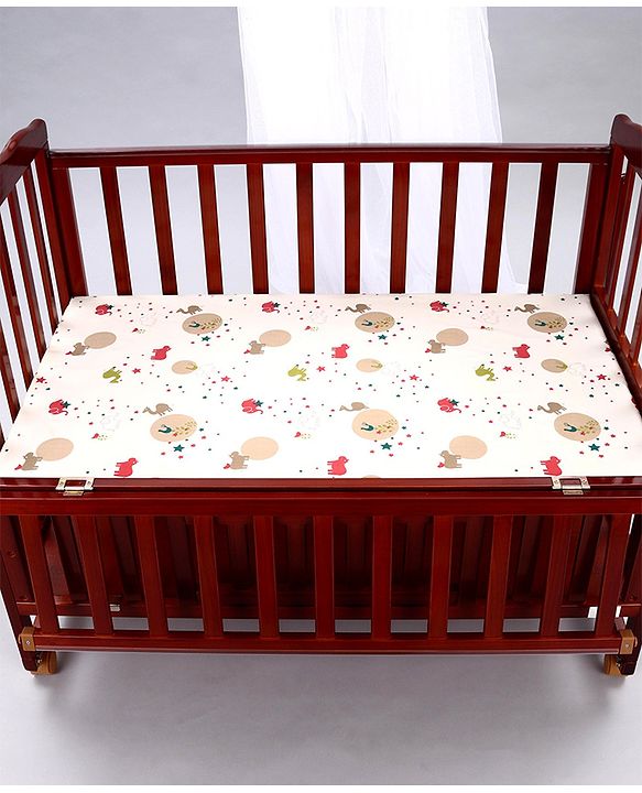 Babyhug Montana Wooden Cot Cum Rocker with Mosquito Net - Cherry Red| Wheels with Lock| Storage Space| Adjustable Height| Openable Side Rail| Foldable Headboard| Attach to Parent Bed| Convert to Study Table