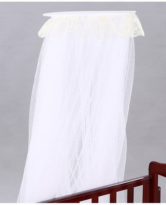 Babyhug Montana Wooden Cot Cum Rocker with Mosquito Net - Cherry Red| Wheels with Lock| Storage Space| Adjustable Height| Openable Side Rail| Foldable Headboard| Attach to Parent Bed| Convert to Study Table