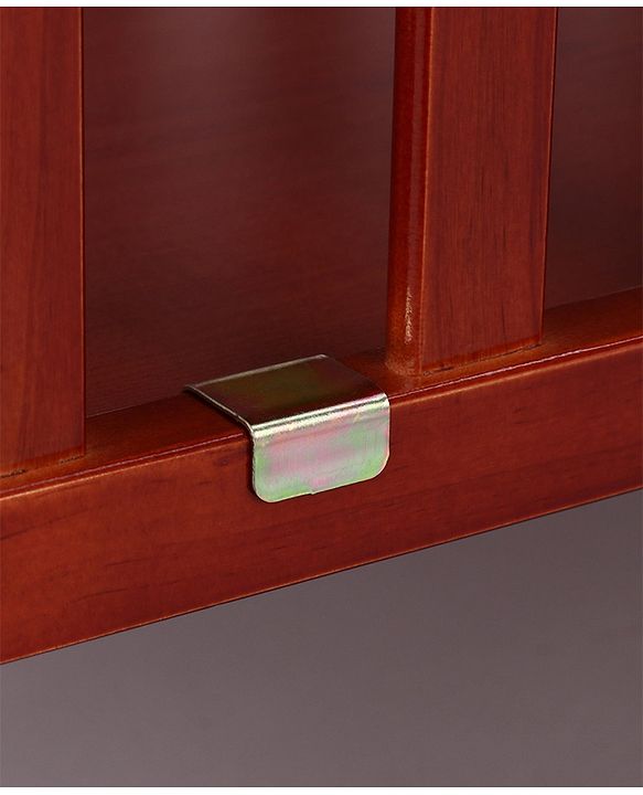 Babyhug Montana Wooden Cot Cum Rocker with Mosquito Net - Cherry Red| Wheels with Lock| Storage Space| Adjustable Height| Openable Side Rail| Foldable Headboard| Attach to Parent Bed| Convert to Study Table