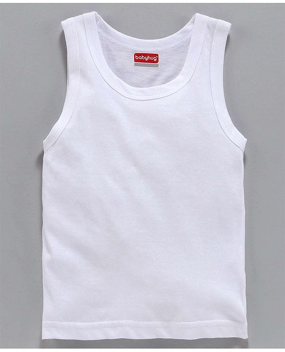 Babyhug 100% Organic Cotton Solid Vest Pack of 3 - White