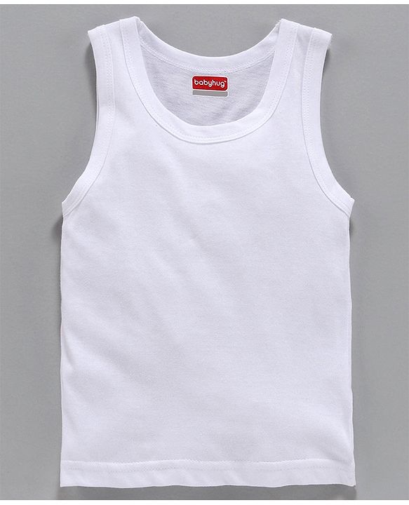 Babyhug 100% Organic Cotton Solid Vest Pack of 3 - White