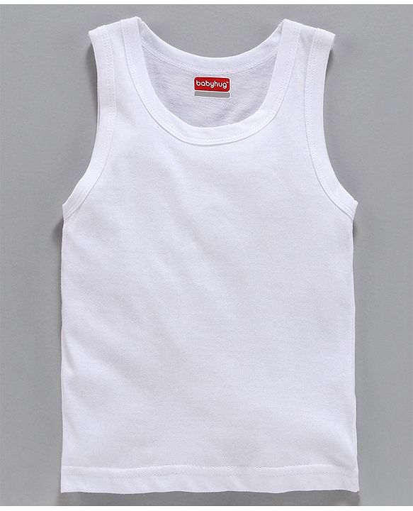 Babyhug 100% Organic Cotton Solid Vest Pack of 3 - White