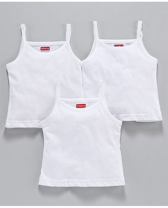 Babyhug 100% Organic Cotton Solid Slips Pack of 3 - White