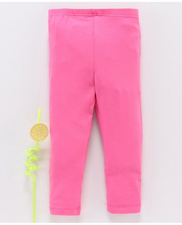 Babyhug Full Length Leggings Unicorn Embroidered - Pink