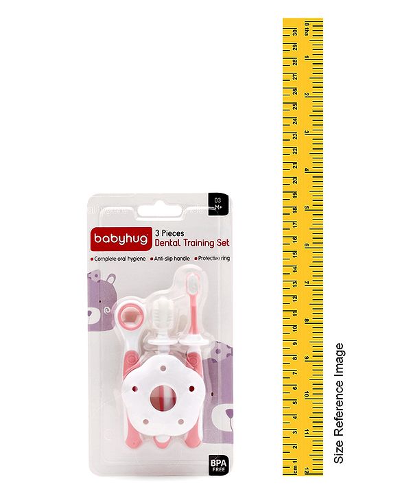 Babyhug 3 Stage Oral Care Set Cum Training Toothbrush - Pink