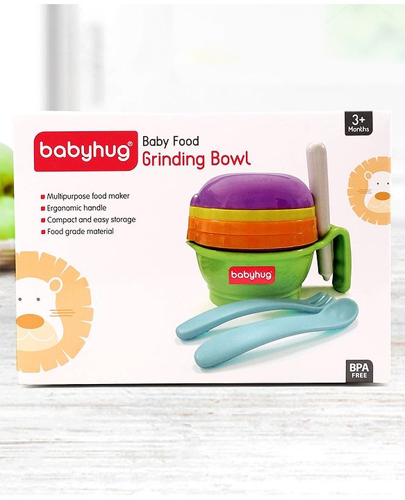 Babyhug Multi Purpose Baby Food Grinding Bowl - Purple Green