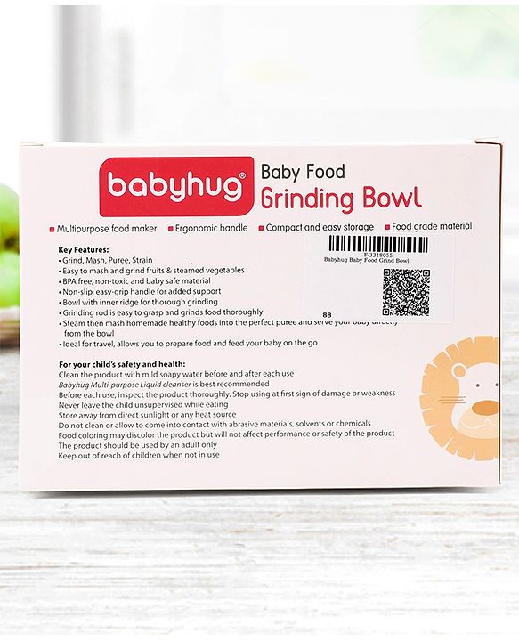 Babyhug Multi Purpose Baby Food Grinding Bowl - Purple Green