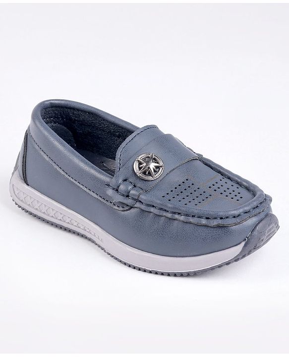 Cute Walk by Babyhug Party Wear Loafer Shoes Star Badge Detail - Blue