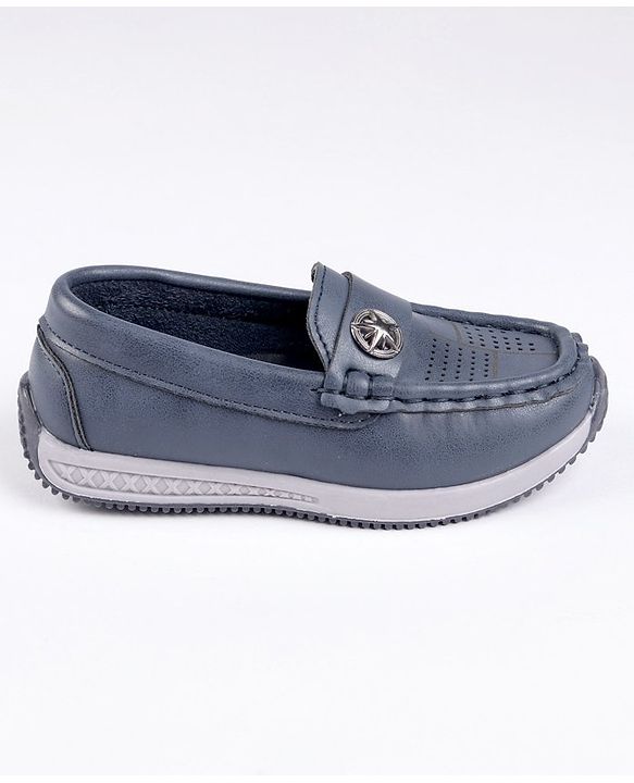 Cute Walk by Babyhug Party Wear Loafer Shoes Star Badge Detail - Blue