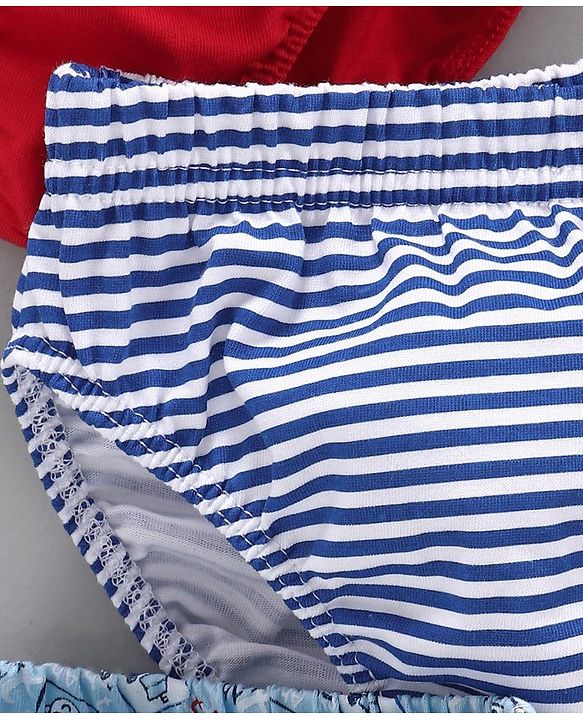 Babyhug 100% Cotton Briefs Pack of 3 - Blue Red