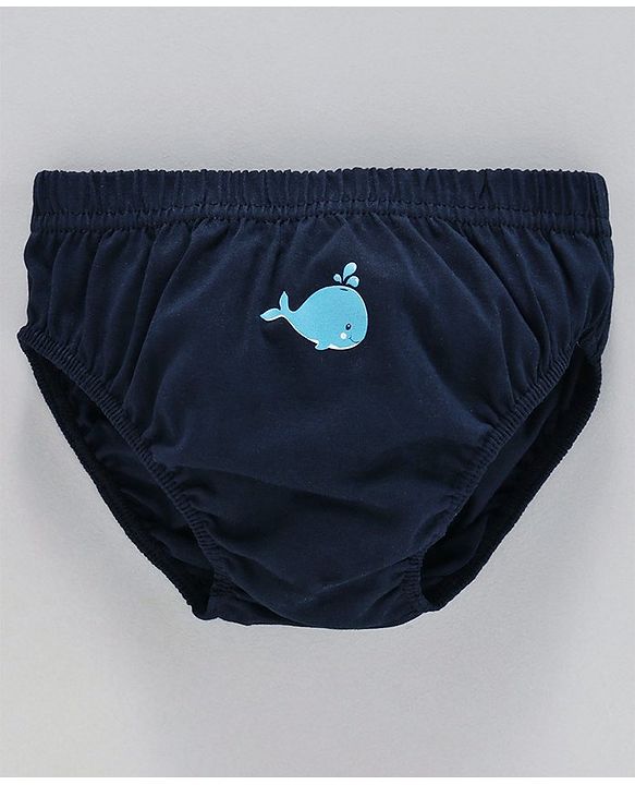 Babyhug 100% Cotton Printed & Striped Panties Pack of 3 -  Blue White
