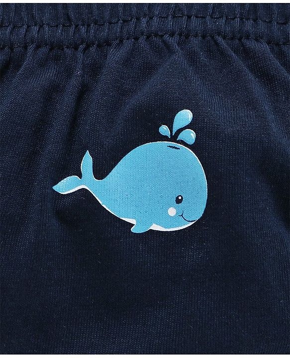 Babyhug 100% Cotton Printed & Striped Panties Pack of 3 -  Blue White