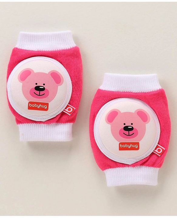 Babyhug Elbow & Knee Protection Pads Pink and White (Design May Vary)
