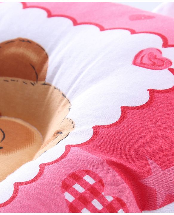 Babyhug Teddy Print Baby Bedding Set - Red