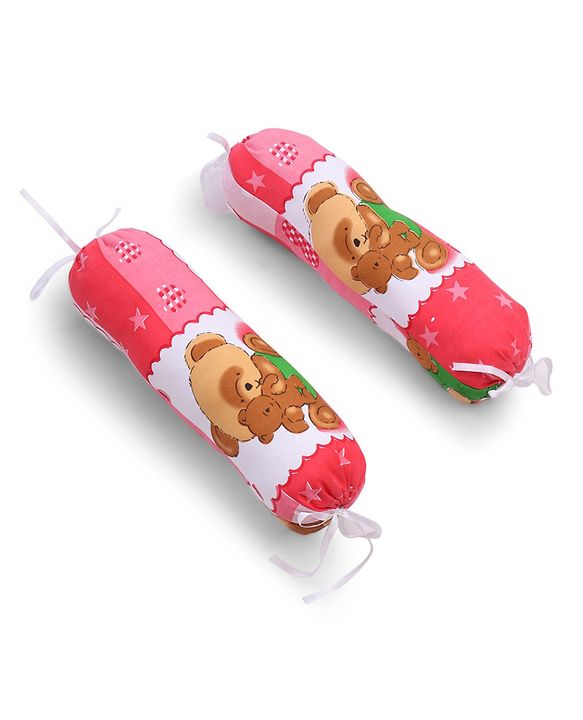 Babyhug Teddy Print Baby Bedding Set - Red
