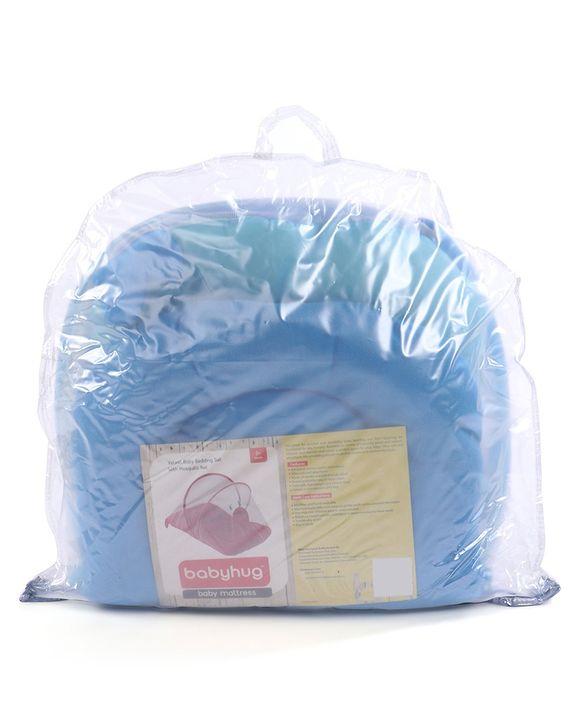 Babyhug Velvet Baby Bedding Set With Mosquito Net - Blue
