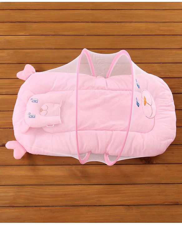 Babyhug Velvet Baby Bedding Set With Mosquito Net