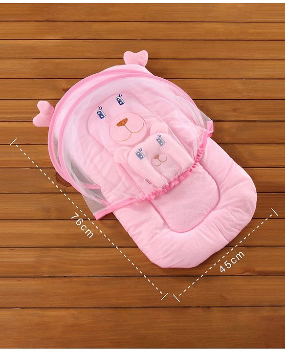 Babyhug Velvet Baby Bedding Set With Mosquito Net