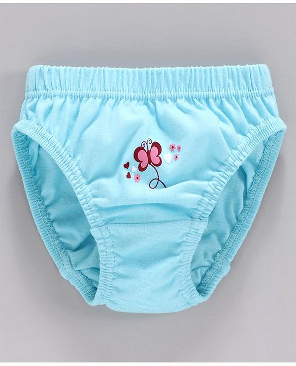 Babyhug 100% Cotton Printed Panties Pack of 3 - Blue