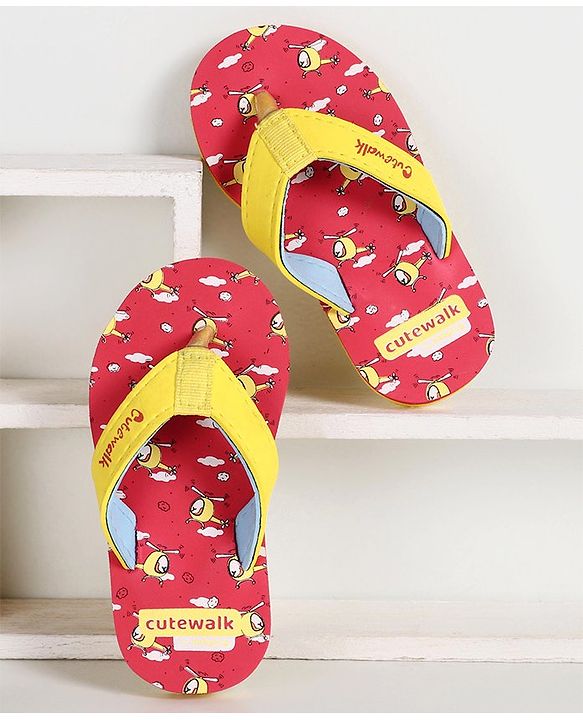 Cute Walk by Babyhug Flip Flops  Male Red 9