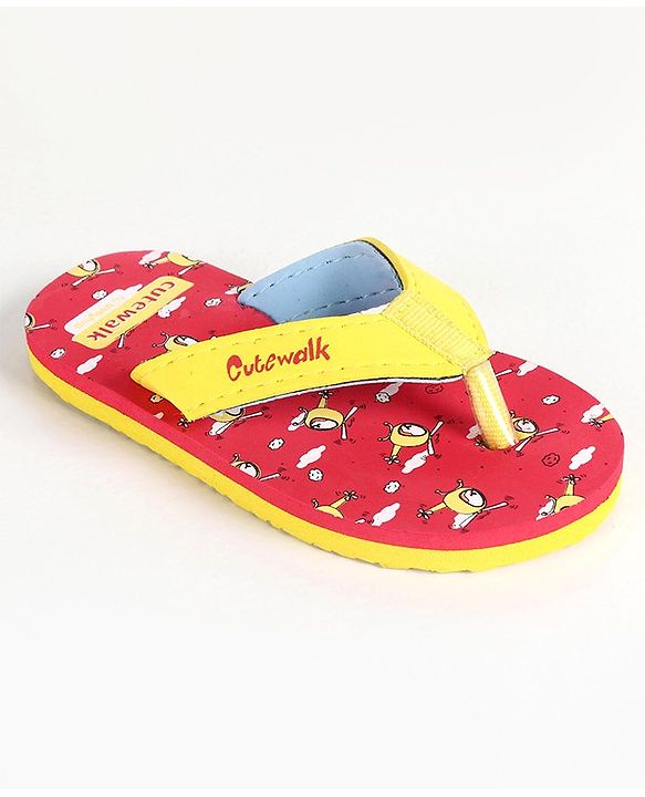 Cute Walk by Babyhug Flip Flops  Male Red 9