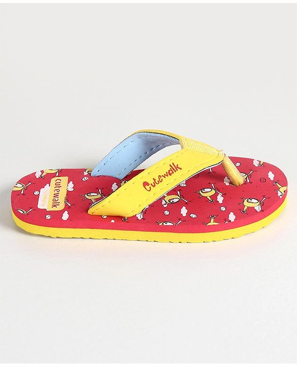 Cute Walk by Babyhug Flip Flops  Male Red 9