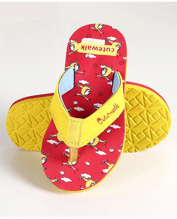 Cute Walk by Babyhug Flip Flops  Male Red 9
