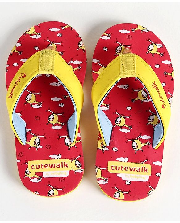 Cute Walk by Babyhug Flip Flops  Male Red 9