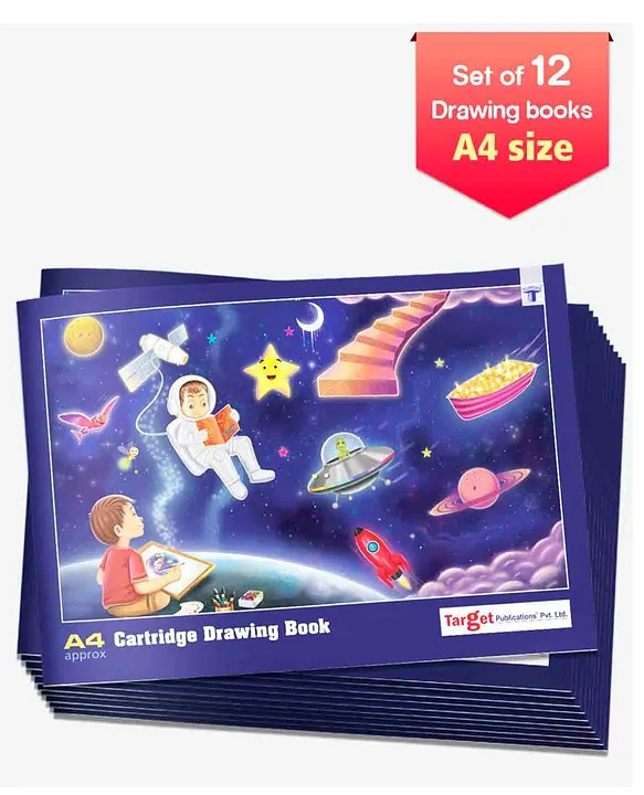 Target A4 Size Drawing Book Set of 12 36 Pages each Online in India, Buy at  Best Price from Firstcry.com - 3359360