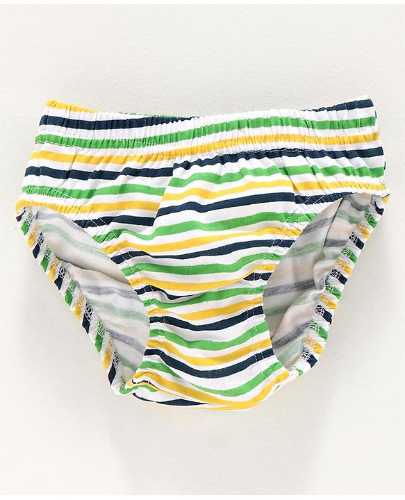 Babyhug 100% Cotton Briefs Car Print Pack of 3 - Green Blue