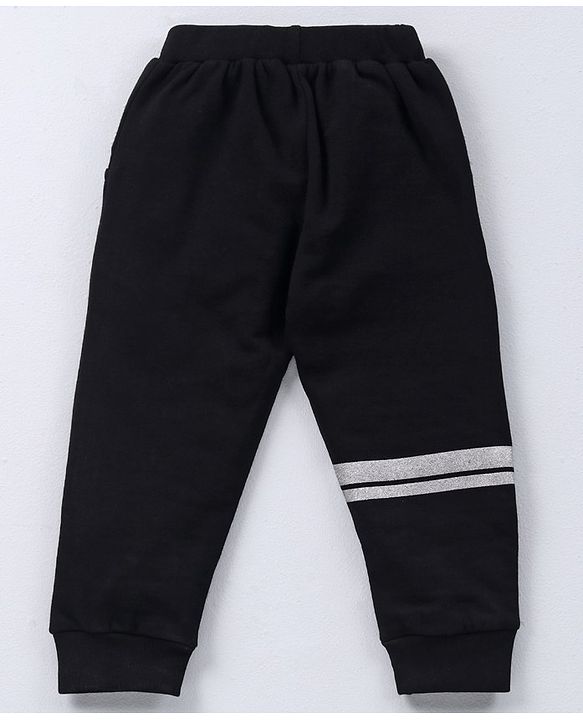 Babyhug 100% Cotton Full Length Solid Dyed Without Stretch Lounge Pant - Black