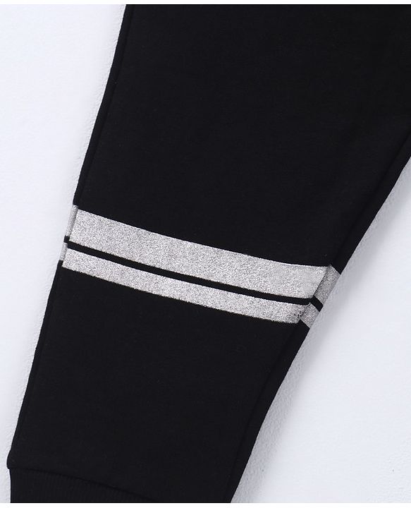Babyhug 100% Cotton Full Length Solid Dyed Without Stretch Lounge Pant - Black